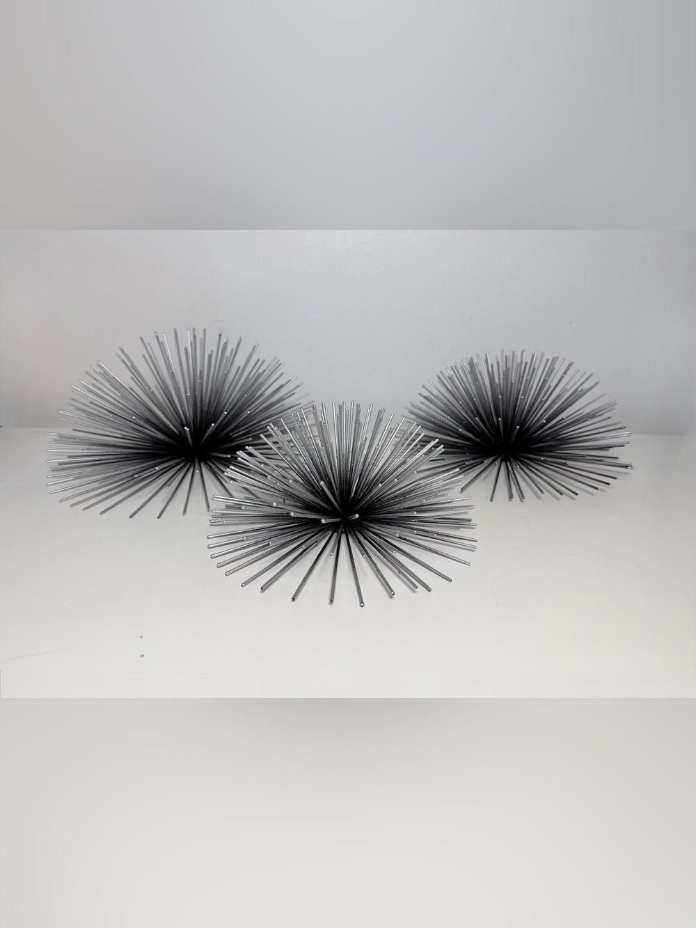 1980s Curtis Jeré Style Atomic Starburst Wall Sculptures – Set of 3